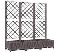 vidaXL Fioriera da Giardino con Graticcio Marrone 120x40x121,5cm in PP