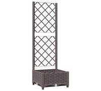 vidaXL Fioriera da Giardino con Graticcio Marrone 40x40x121,5 cm in PP
