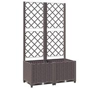 vidaXL Fioriera da Giardino con Graticcio Marrone 80x40x136 cm in PP