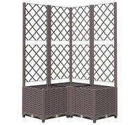 vidaXL Fioriera da Giardino con Graticcio Marrone 80x80x136 cm in PP