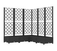 vidaXL Fioriera da Giardino con Graticcio Nero 120x120x121,5 cm in PP