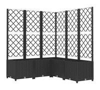 vidaXL Fioriera da Giardino con Graticcio Nero 120x120x136 cm in PP