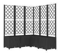 VIDAXL - Fioriera Da Giardino Con Graticcio Nero 120x120x136 Cm In Pp
