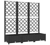 vidaXL Fioriera da Giardino con Graticcio Nero 120x40x121,5 cm in PP