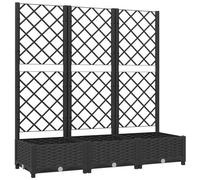 vidaXL Fioriera da Giardino con Graticcio Nero 120x40x121,5 cm in PP