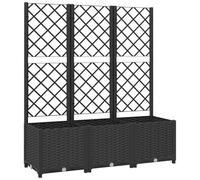 VIDAXL - Fioriera da Giardino con Graticcio Nero 120x40x136 cm in PP