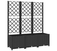 vidaXL Fioriera da Giardino con Graticcio Nero 120x40x136 cm in PP