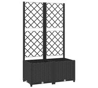 VIDAXL - Fioriera Da Giardino Con Graticcio Nero 80x40x136 Cm In Pp