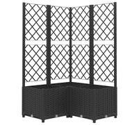 vidaXL Fioriera da Giardino con Graticcio Nero 80x80x136 cm in PP