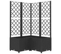 vidaXL Fioriera da Giardino con Graticcio Nero 80x80x136 cm in PP