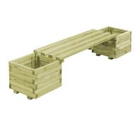 Fioriera da giardino con panca in legno di pino impregnato