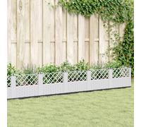 vidaXL Fioriera da Giardino con Picchetti Bianca 363,5x43,5x43,5 cm PP