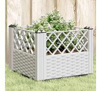 vidaXL Fioriera da Giardino con Picchetti Bianca 43,5x43,5x43,5 cm PP