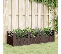 vidaXL Fioriera da Giardino con Picchetti Marrone 123,5x43,5x43,5cm PP