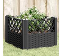 vidaXL Fioriera da Giardino con Picchetti Nera 43,5x43,5x43,5 cm PP