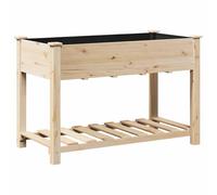 vidaXL Fioriera in legno naturale per balcone 115 cm x 59 cm in legno massello con drenaggio interno esterno stile minimalista decorativo giardino rettangolare
