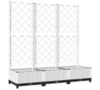 Fioriera da giardino con graticcio bianco 120x40x121,5 cm pp