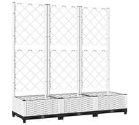 Fioriera da giardino con graticcio bianco 120x40x121,5 cm pp