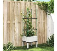 vidaXL Fioriera da Giardino con Traliccio Bianco 40x40x142,5 cm in PP