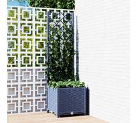 vidaXL Fioriera da Giardino con Graticcio Grigio Blu 40x40x136 cm PP