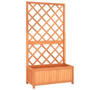 vidaXL Fioriera con Traliccio Marrone 70x30x135cm in Massello di Abete