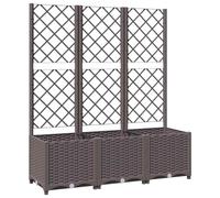 vidaXL Fioriera da giardino con graticcio Marrone 120x40x136 cm in PP