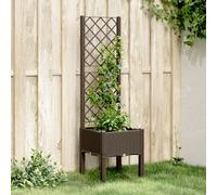 vidaXL Fioriera da Giardino con Traliccio Marrone 40x40x142 cm in PP