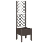vidaXL Fioriera da Giardino con Traliccio Marrone 40x40x142 cm in PP