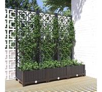 vidaXL Fioriera da giardino con traliccio nera 120x40x121,5 cm PP