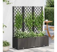 vidaXL Fioriera da giardino con traliccio nera 120x40x136 cm PP
