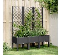vidaXL Fioriera da Giardino con Traliccio Nera 120x40x142 cm in PP