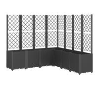 vidaXL Fioriera da Giardino con Traliccio Nera 160x160x140 cm in PP