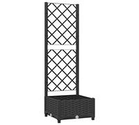 vidaXL Fioriera da Giardino con Traliccio Nera 40x40x121,5 cm PP