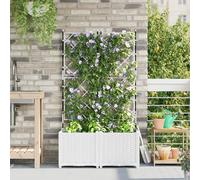 VidaXL Fioriera da Giardino con Trellis 2 Pezzi Bianca 80x40x143 cm per Piante Rampicanti, Struttura Verticale Moderna in Plastica Sintetica Impermeabile per Uso Interno ed