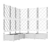 vidaXL Fioriera Regolabile in Plastica con Trellis Design Moderno per Uso Interno/Esterno Bianco 120Cm X 125.5Cm Supporto per Piante da Interno Decorazione Giardinaggio Resistente Fioriere Patio