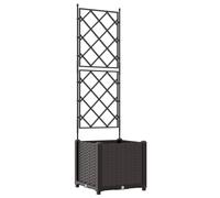 vidaXL Fioriera Quadrata Moderna Marrone con Trellis | Resina Plastica Resistente ai Raggi UV per Uso Interno/Esterno 40 X 143 cm Adatta per Piante Rampicanti Decorazione per Casa Contemporanea Fiorie