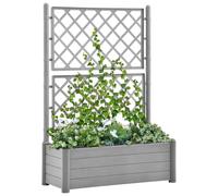 vidaXL Fioriera da Giardino e Graticcio 100x43x142 cm PP Grigio Pietra