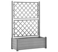 vidaXL Fioriera da Giardino e Graticcio 100x43x142 cm PP Grigio Pietra