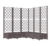vidaXL Fioriera da Giardino e Graticcio Marrone 120x120x121,5 cm in PP