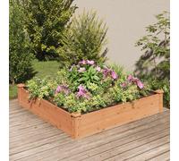 vidaXL Fioriera da Giardino Fodera Marrone 120x120x25cm Massello Abete