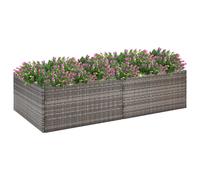 vidaXL Fioriera da Giardino Grigia 157x80x40 cm in Polyrattan