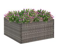 vidaXL Fioriera da Giardino Grigia 80x80x40 cm in Polyrattan