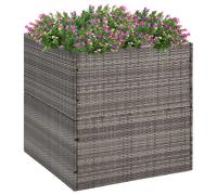 vidaXL Fioriera da Giardino Grigia 80x80x80 cm in Polyrattan