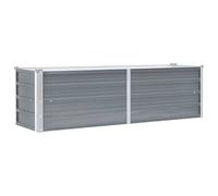 vidaXL - Fioriera da giardino in acciaio zincato, 160 x 40 x 45 cm, aiuola rialzata, colore: grigio