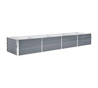 vidaXL - Fioriera da giardino in acciaio zincato, 320 x 80 x 45 cm, aiuola rialzata, colore: grigio