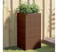 vidaXL Fioriera da Giardino Marrone 40x40x80 cm in Polyrattan