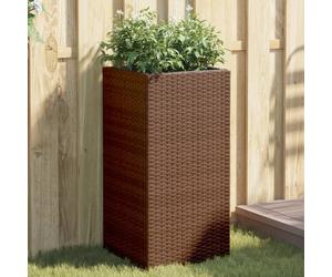 vidaXL Fioriera da Giardino Marrone 40x40x80 cm in Polyrattan