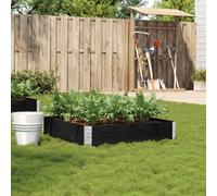 vidaXL Fioriera da Giardino Nera 100x100 cm in Legno Massello di Pino