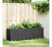vidaXL Fioriera da giardino Nera 160x40x53 cm in PP