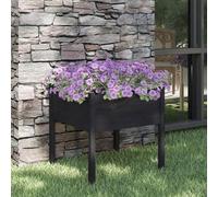 vidaXL Fioriera da Giardino Nera 70x70x70 cm in Legno Massello di Pino